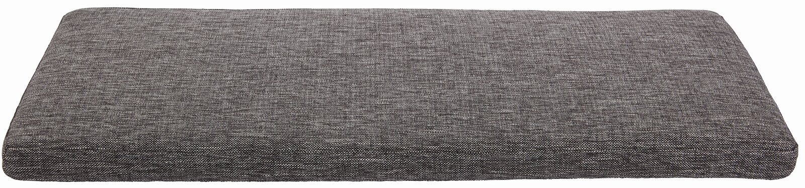 Graues Sitzkissen in rechteckiger Form, seitliche Perspektive