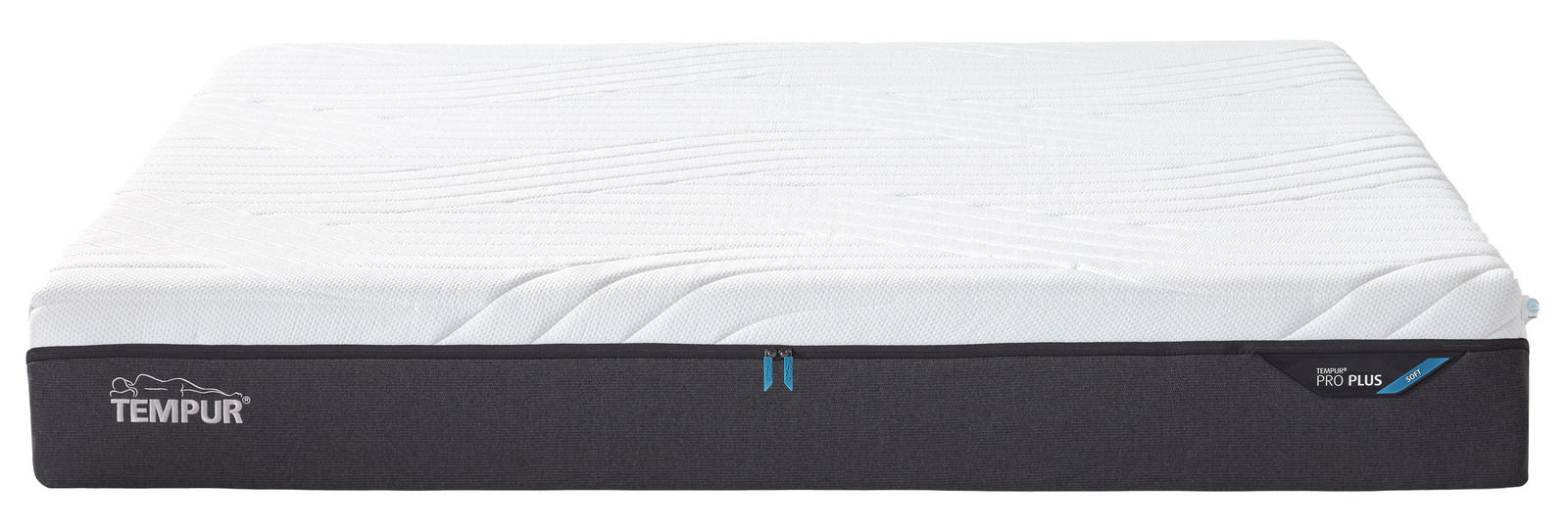 Viscomatratze 160x200 soft von vorne, mit weißer Oberfläche und schwarzem Rand, Markenlogo sichtbar.