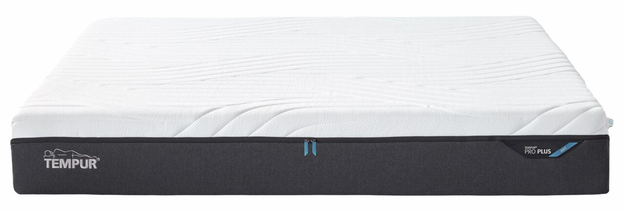 Viscomatratze 160x200 soft von vorne, mit weißer Oberfläche und schwarzem Rand, Markenlogo sichtbar.