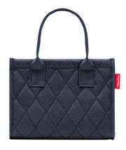 Kleine, dunkelblaue, gesteppte Einkaufstasche mit zwei Henkeln, Vorderansicht