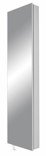 Moderner Drehschuhschrank mit Spiegel, seitliche Perspektive