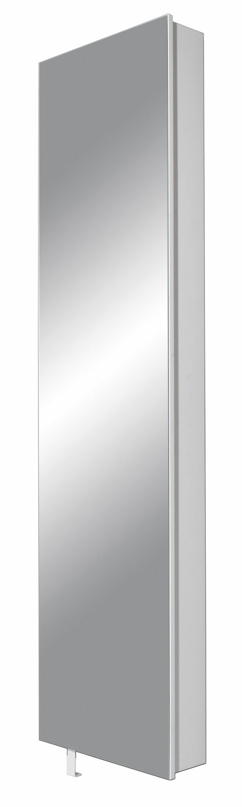 Moderner Drehschuhschrank mit Spiegel, seitliche Perspektive