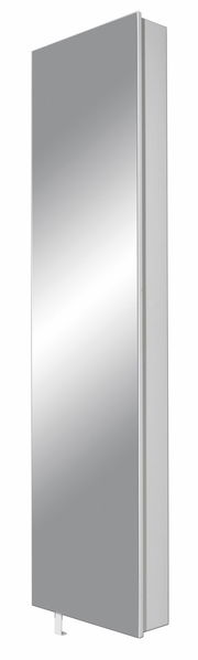 Moderner Drehschuhschrank mit Spiegel, seitliche Perspektive