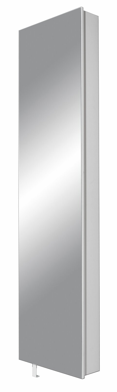 Moderner Drehschuhschrank mit Spiegel, seitliche Perspektive