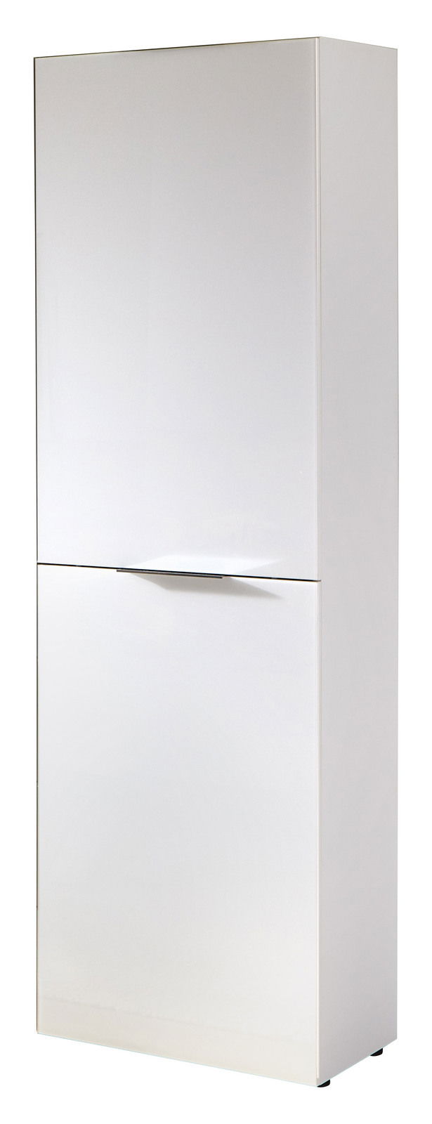 Novel Stauraumschrank 60cm FOCUS Weißer Stauraumschrank mit zwei Türen, frontale Perspektive