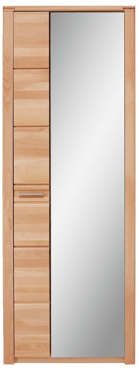 Houten kledingkast met spiegeldeur, vooraanzicht