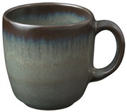 Graue Kaffeetasse Lave 190ml mit Henkel, seitliche Perspektive
