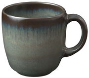 Graue Kaffeetasse Lave 190ml mit Henkel, seitliche Perspektive