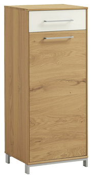 Mehrzweckschrank aus Holz mit einer Schublade und einer Tür, Frontansicht