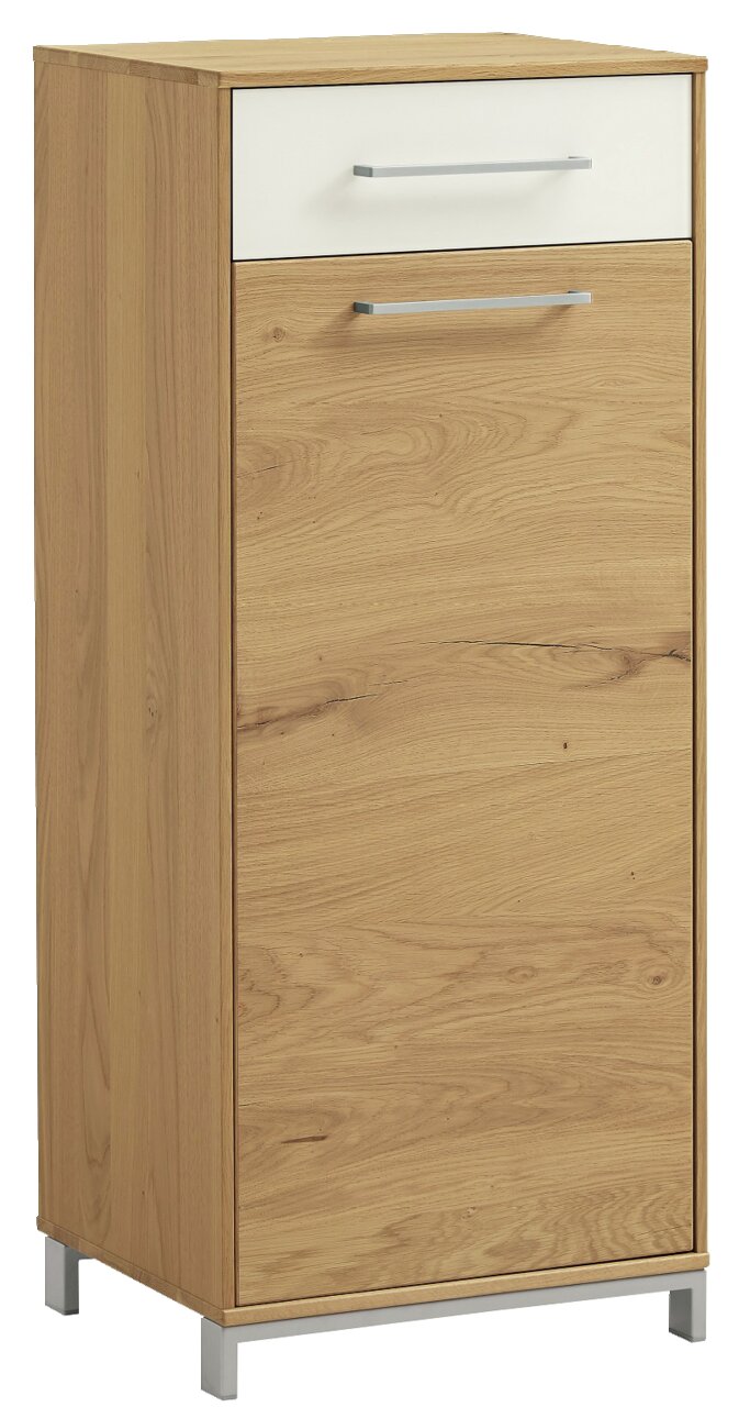 Mehrzweckschrank aus Holz mit einer Schublade und einer Tür, Frontansicht