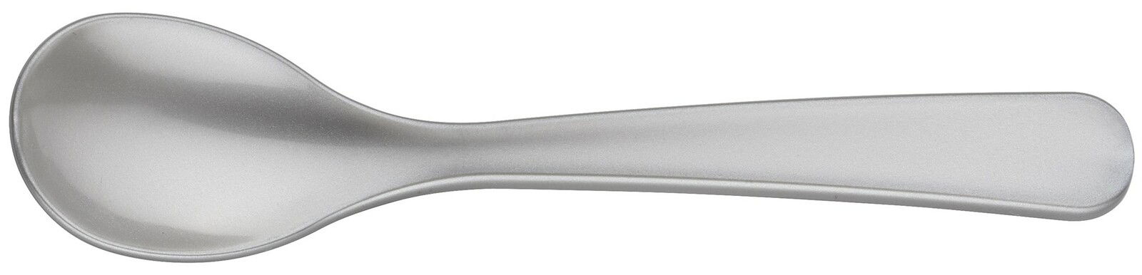 Silberner Eierlöffel in Draufsicht