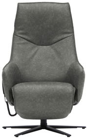 Grauer Relaxsessel mit hoher Rückenlehne und modernem Design, Vorderansicht