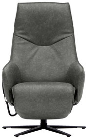 Grauer Relaxsessel mit hoher Rückenlehne und modernem Design, Vorderansicht