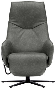 Grauer Relaxsessel mit hoher Rückenlehne und modernem Design, Vorderansicht