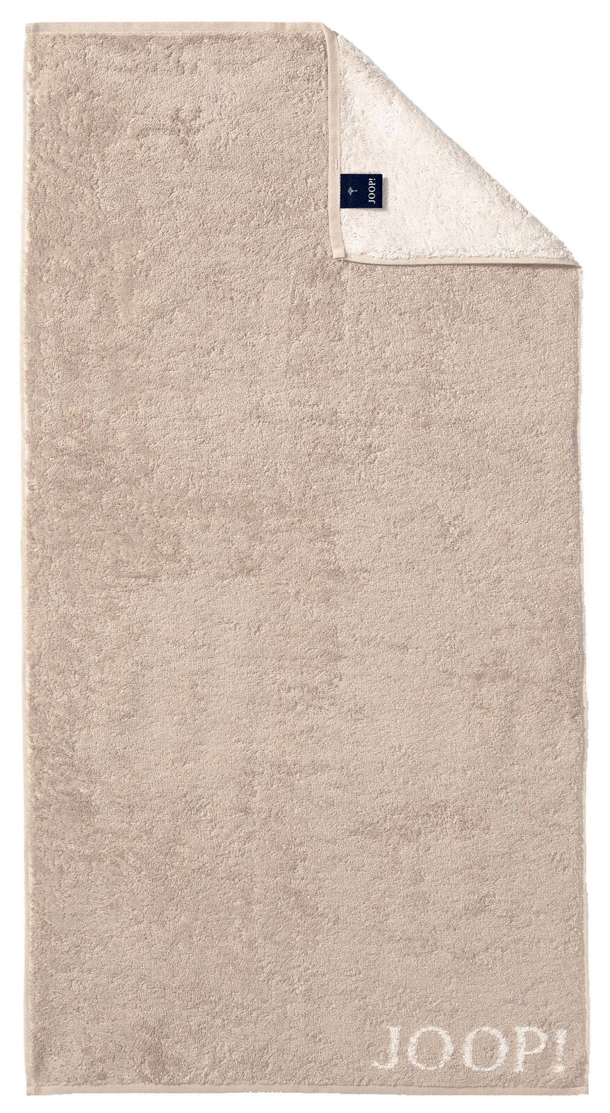 JOOP! Handtuch DOUBLEFACE CLASSIC Beiges Duschtuch mit eingewebtem JOOP! Logo, Draufsicht