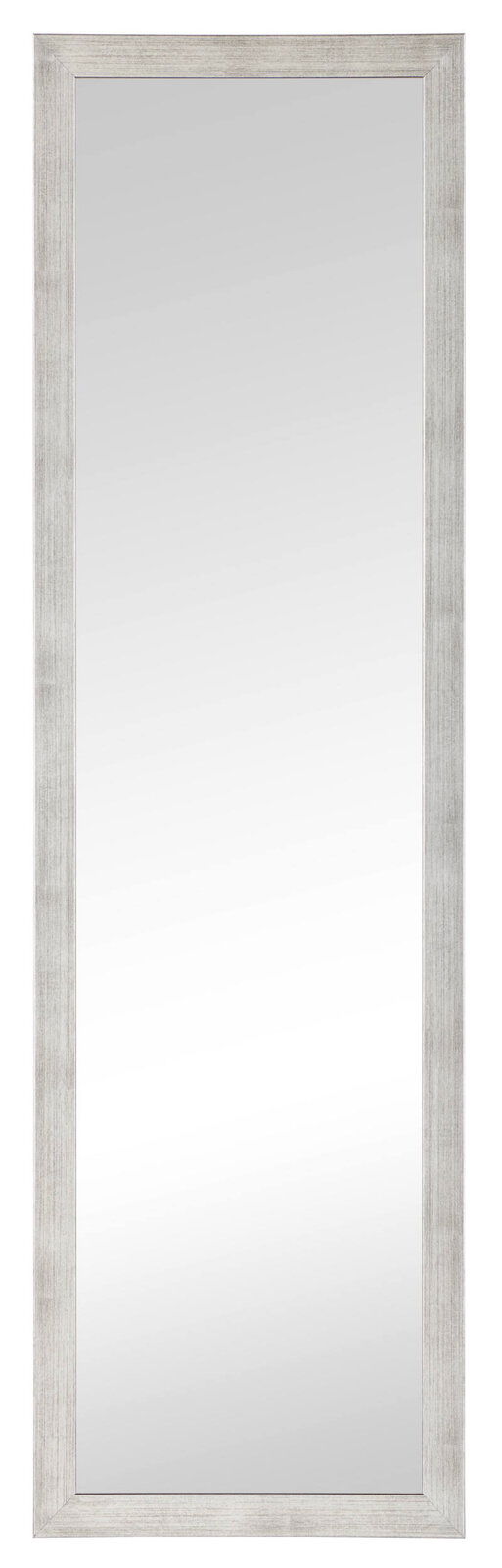 BOXXX Spiegel Larissa Rechteckiger Wandspiegel mit silbernem Rahmen, frontal fotografiert.