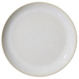 Dessertteller Laredo 20,5cm in Draufsicht mit feinem, gesprenkeltem Muster in neutralen Tönen.