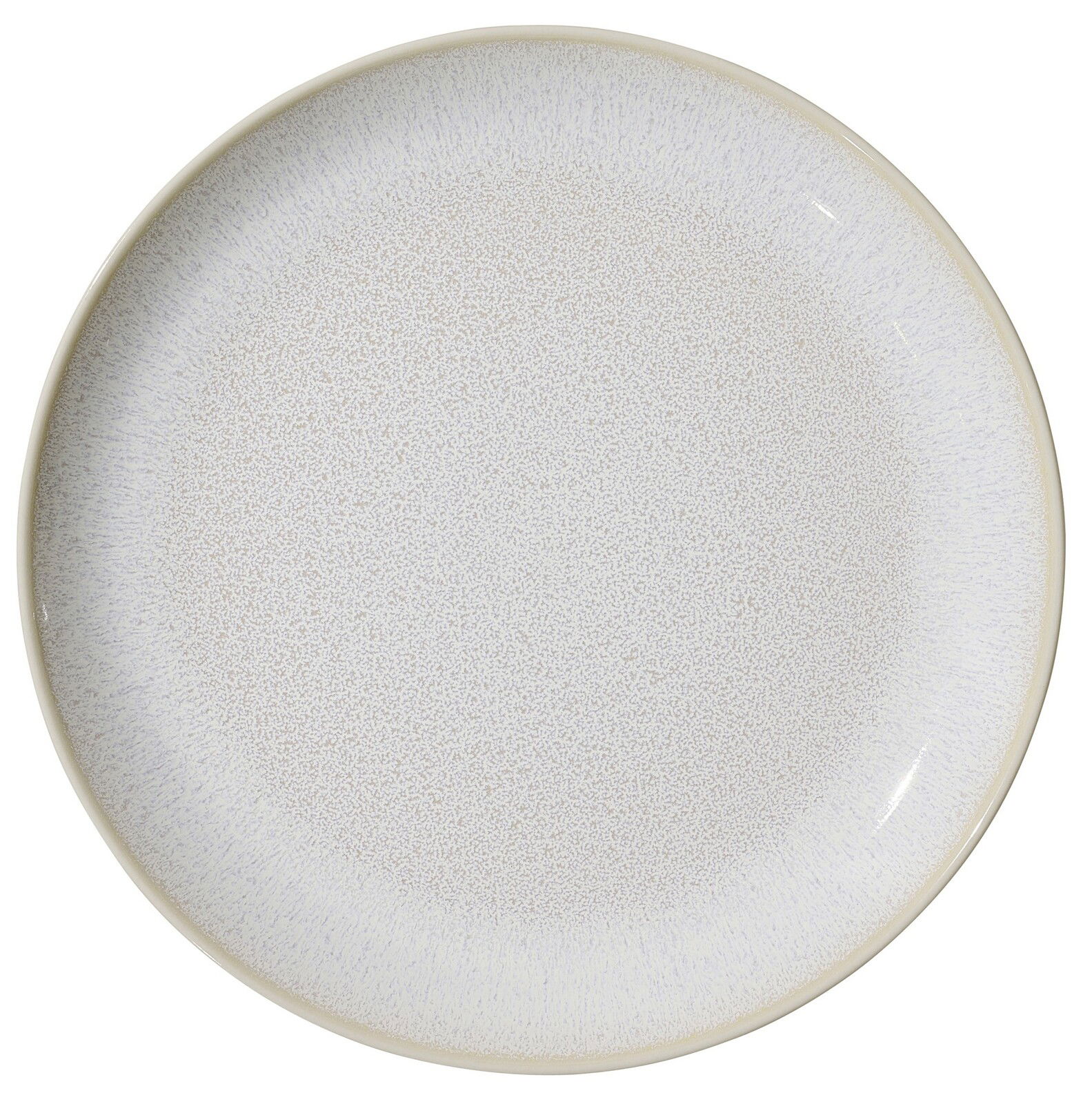 Dessertteller Laredo 20,5cm in Draufsicht mit feinem, gesprenkeltem Muster in neutralen Tönen.