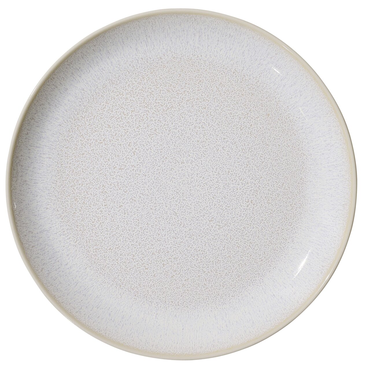 Dessertteller Laredo 20,5cm in Draufsicht mit feinem, gesprenkeltem Muster in neutralen Tönen.