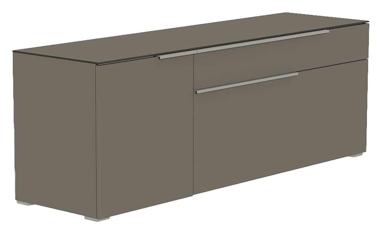 Moderano TV-Lowboard BORMIO TV-Lowboard in grauer Farbe, seitliche Perspektive