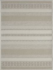 Teppich Ottowa ca. 140x200cm mit geometrischem Muster in Beige- und Grautönen, Draufsicht