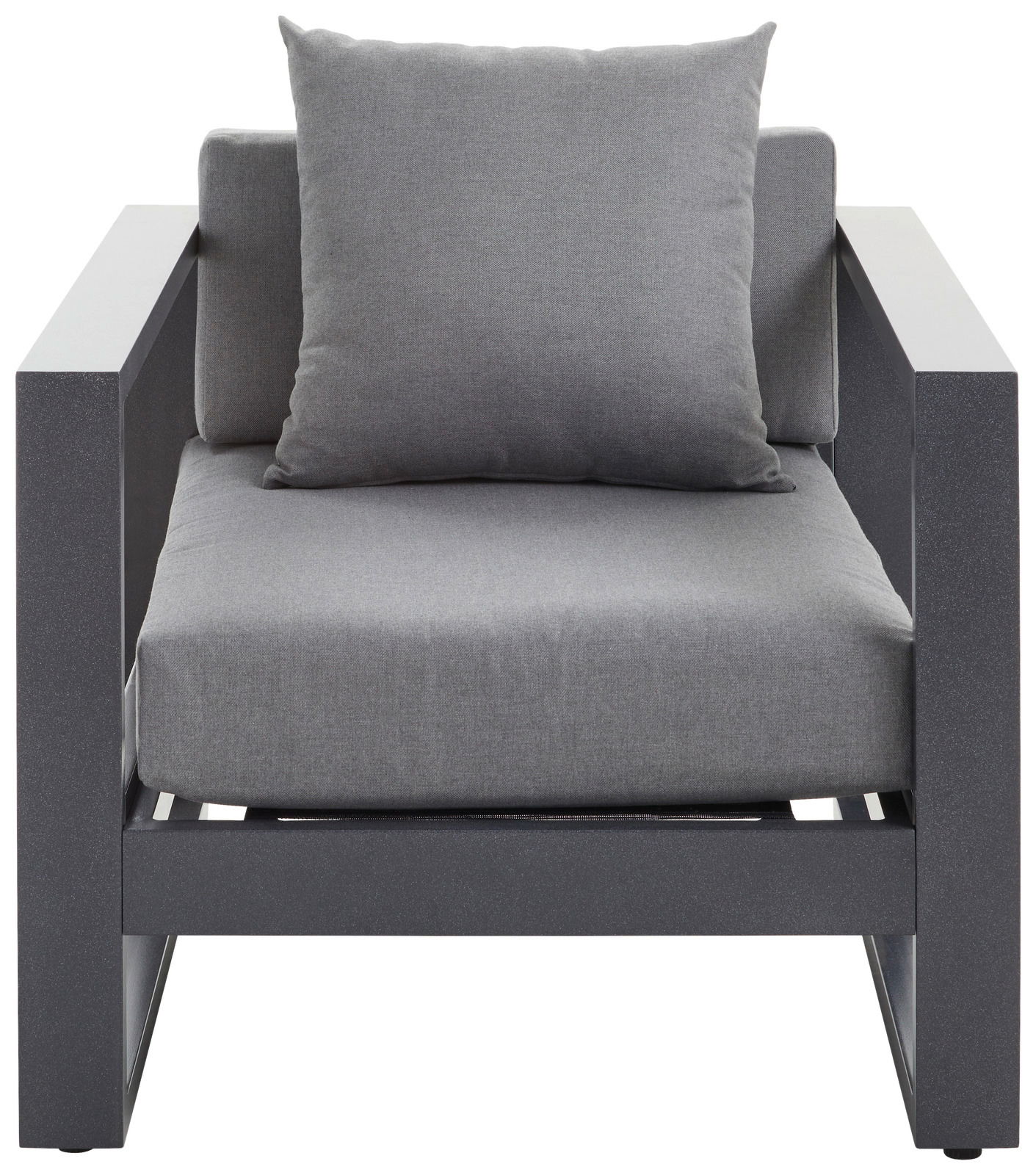 Amatio Lounge-Sessel WILLIS Grauer Lounge-Sessel mit Kissen, Vorderansicht