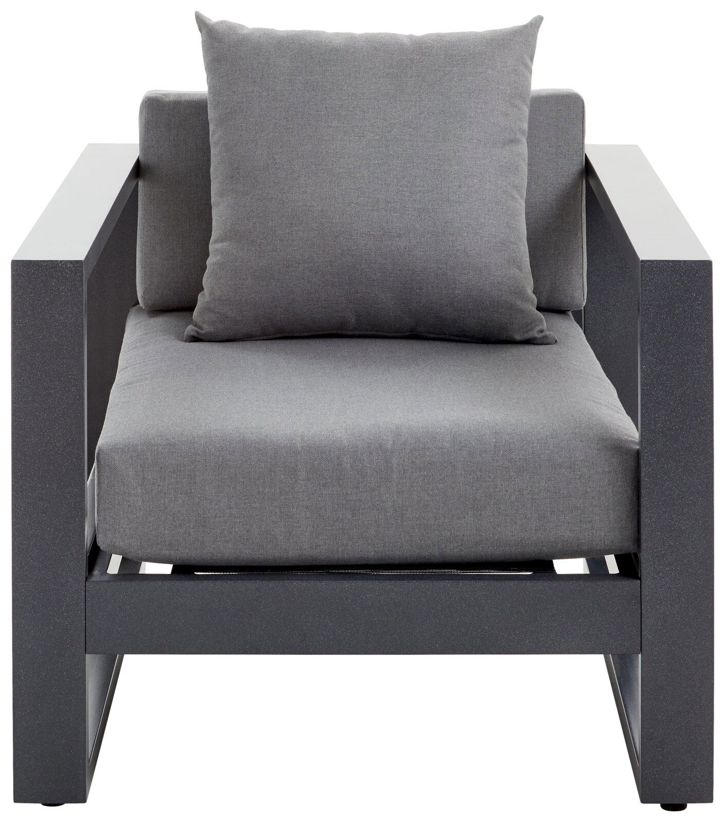 Amatio Lounge-Sessel WILLIS Grauer Lounge-Sessel mit Kissen, Vorderansicht