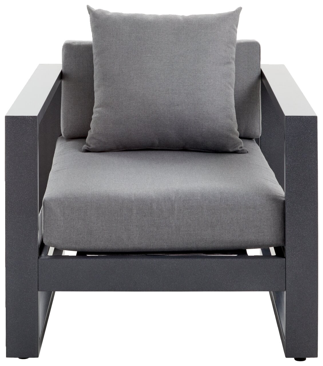 Amatio Lounge-Sessel WILLIS Grauer Lounge-Sessel mit Kissen, Vorderansicht