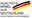 Logo mit den Farben der deutschen Flagge und dem Text 'Qualitätsmöbel aus Deutschland sichern Standort und Arbeitsplätze', frontal betrachtet.