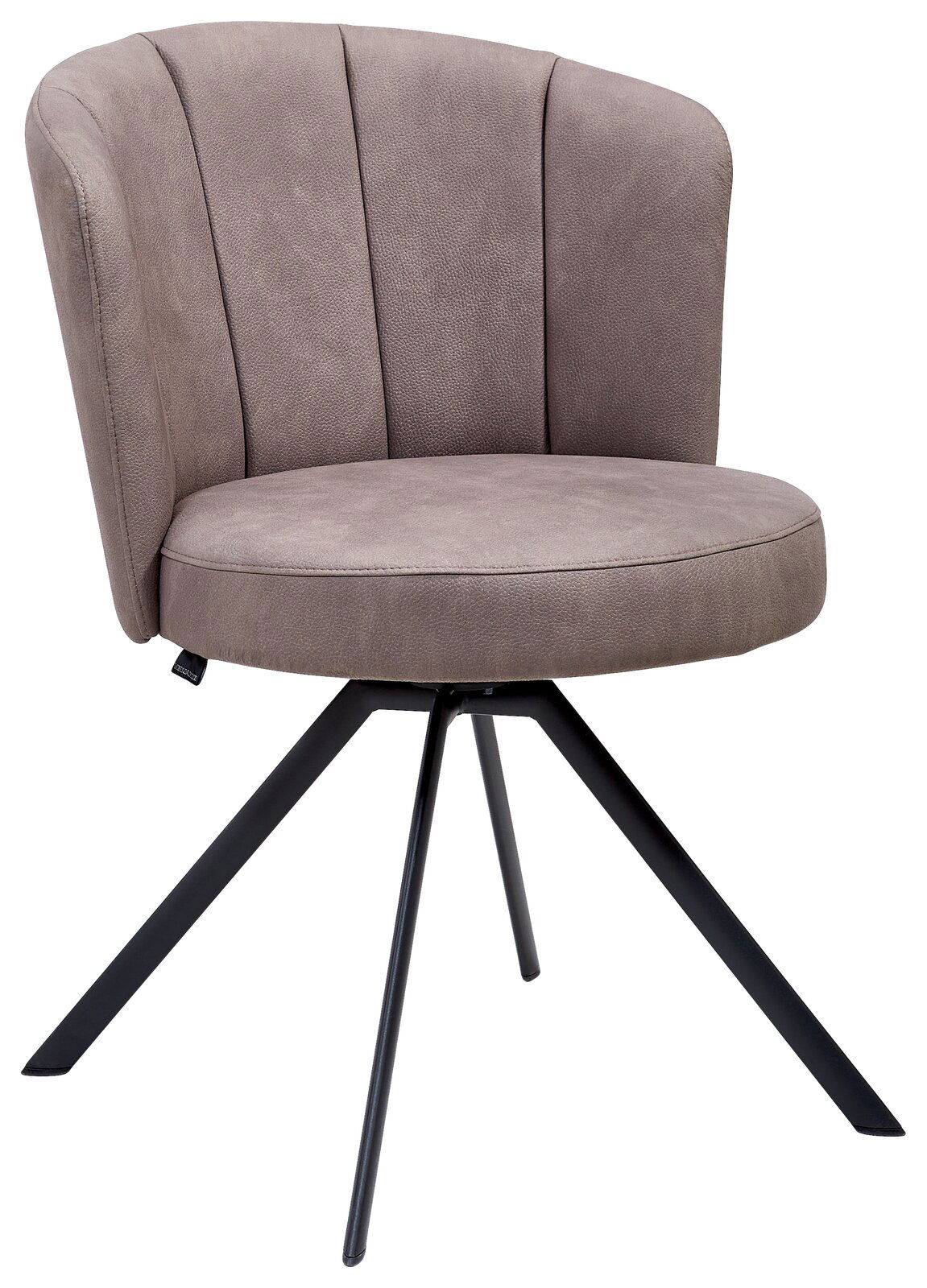 Venjakob Sessel ELINA Moderner Sessel mit grauem Stoffbezug und schwarzem Metallgestell, seitliche Perspektive