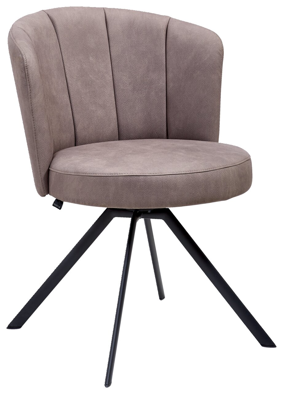 Venjakob Sessel ELINA Moderner Sessel mit grauem Stoffbezug und schwarzem Metallgestell, seitliche Perspektive