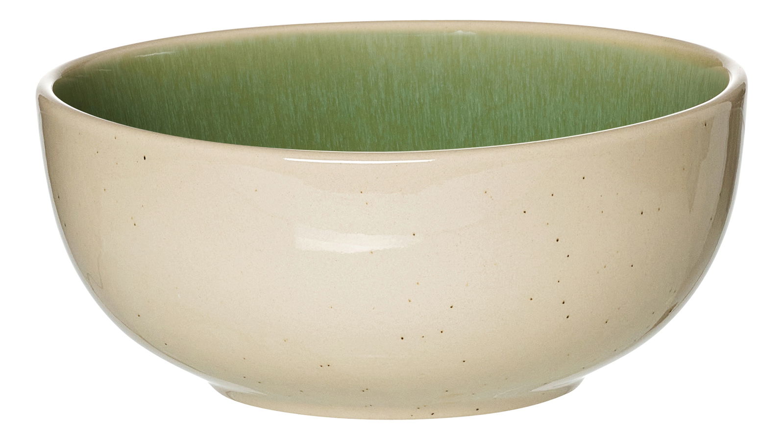 Ritzenhoff & Breker Müslischale SKOG Müslischale von Ritzenhoff & Breker, Modell SKOG, 14,5 cm, mit cremefarbener Außenseite und grüner Innenseite, seitliche Perspektive