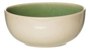 Müslischale von Ritzenhoff & Breker, Modell SKOG, 14,5 cm, mit cremefarbener Außenseite und grüner Innenseite, seitliche Perspektive