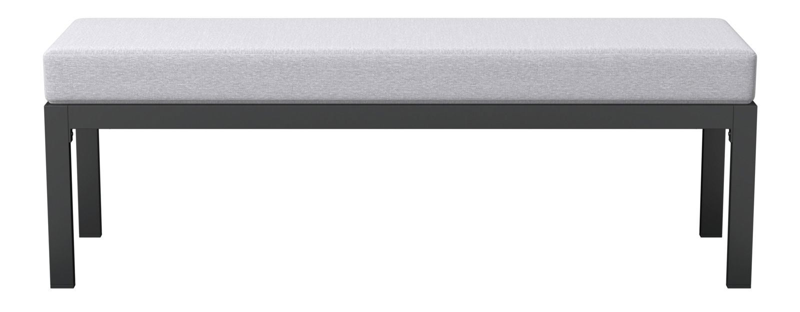 Gartenlounge-Set Bank mit grauem Kissen, Vorderansicht