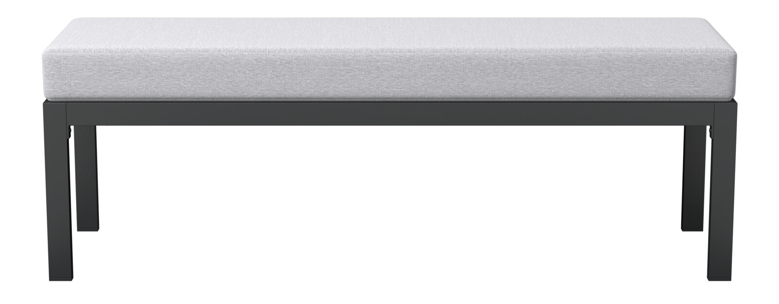 Gartenlounge-Set Bank mit grauem Kissen, Vorderansicht