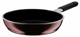 Pfanne FUSIONTEC Mineral 24 cm in seitlicher Perspektive mit schwarzem Griff und glänzender Oberfläche