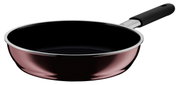 Pfanne FUSIONTEC Mineral 24 cm in seitlicher Perspektive mit schwarzem Griff und glänzender Oberfläche