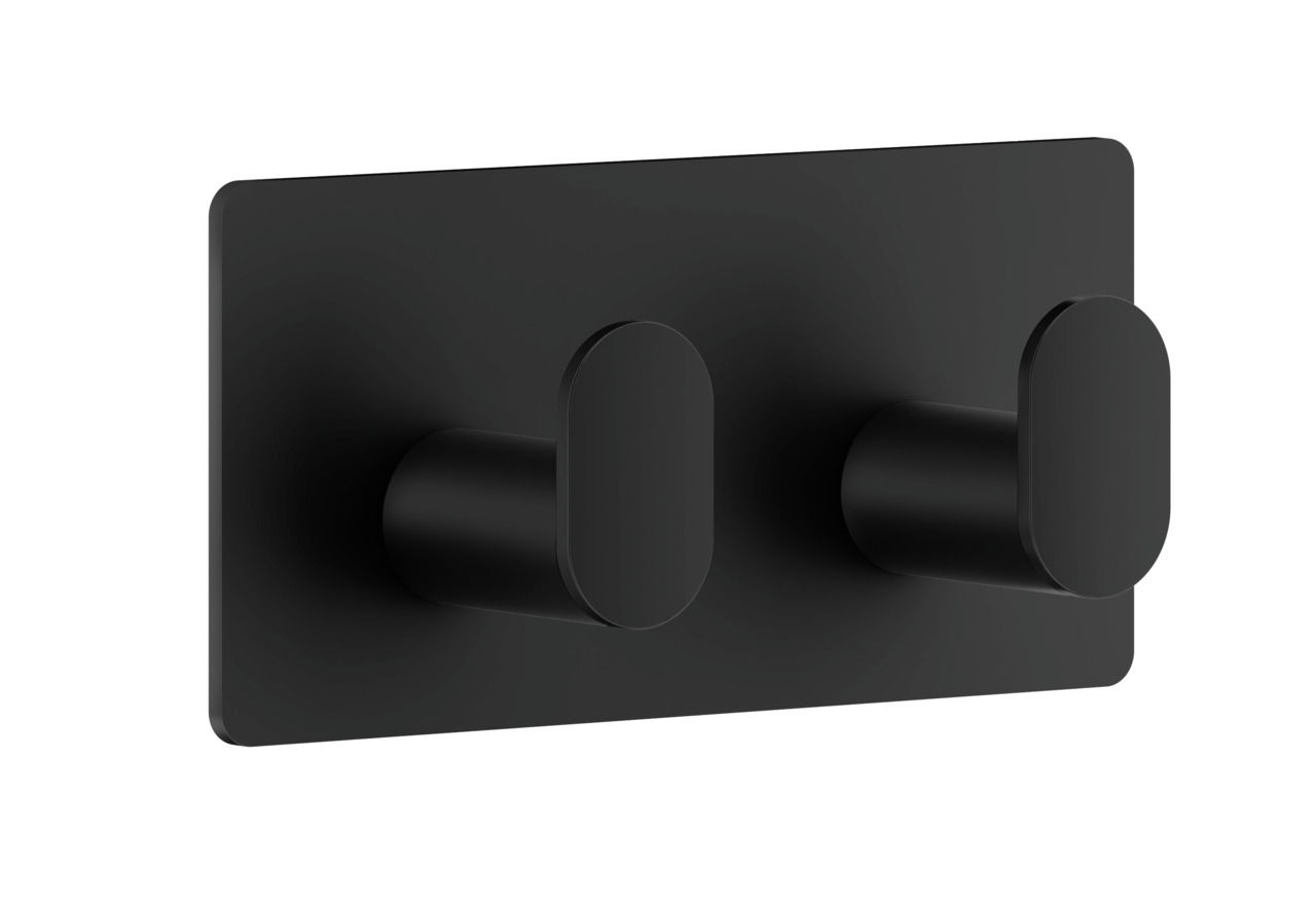 Doppelhaken in mattem Schwarz, seitliche Perspektive