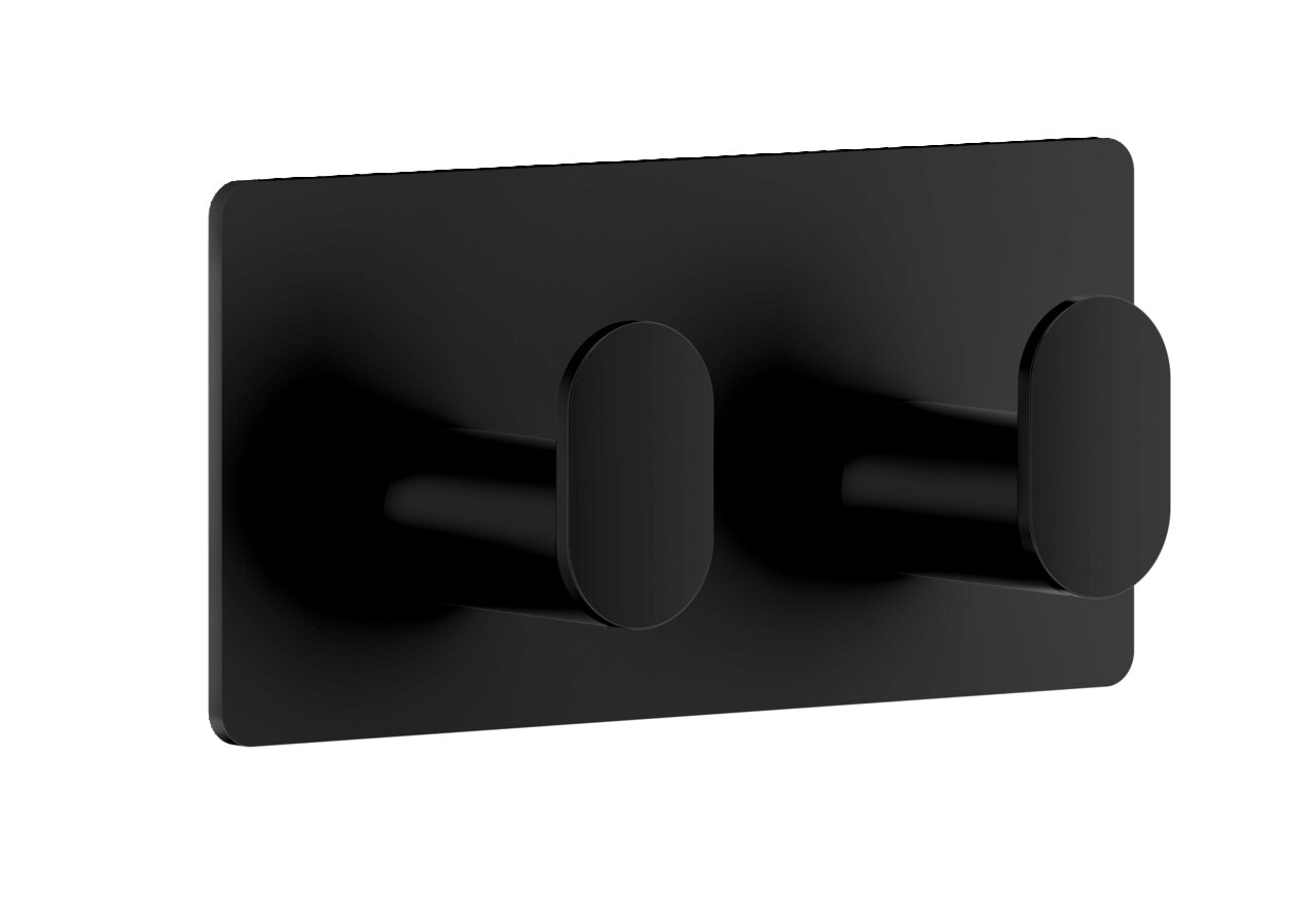 Doppelhaken in mattem Schwarz, seitliche Perspektive