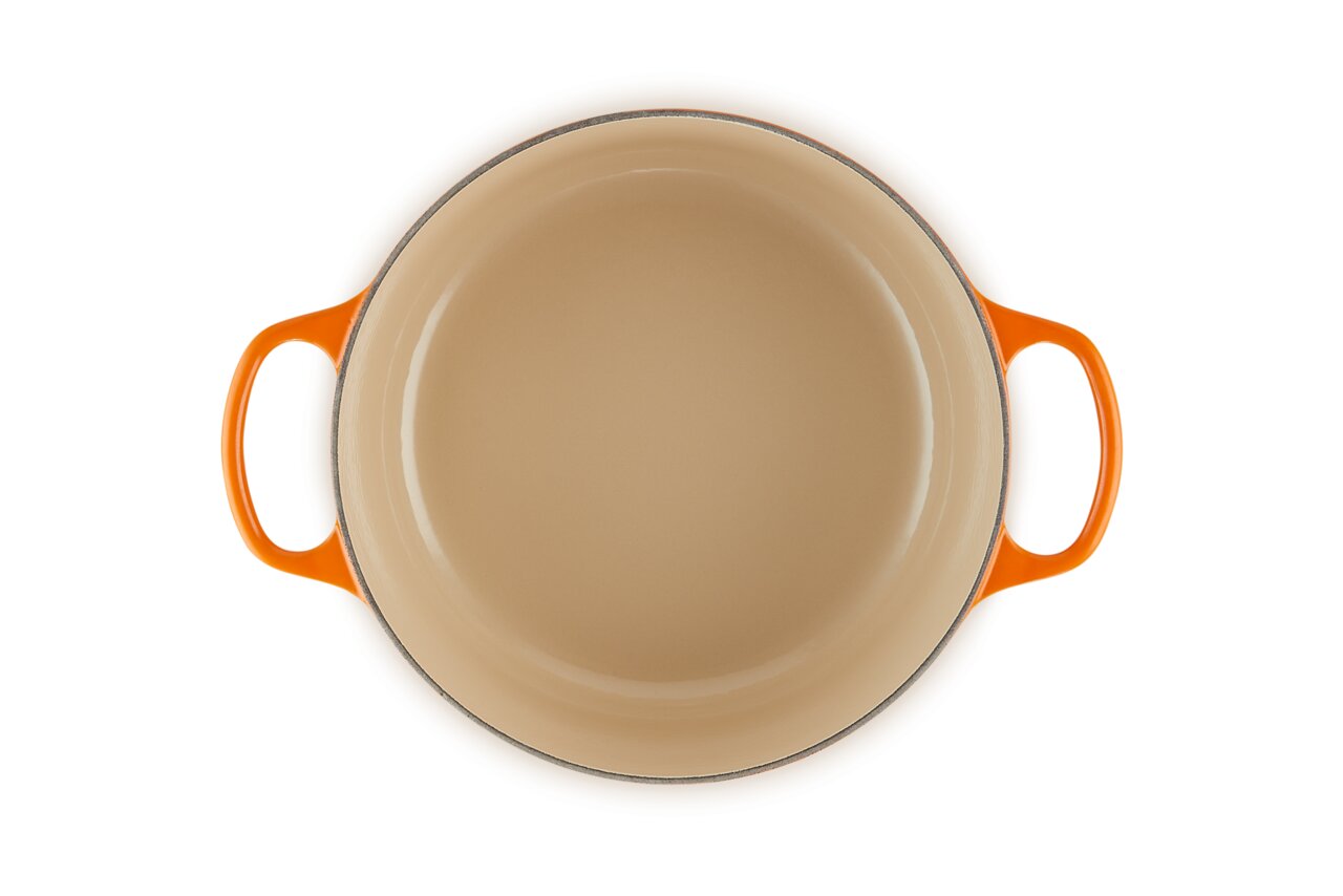 Runder Bräter 26cm in Ofenrot, Draufsicht