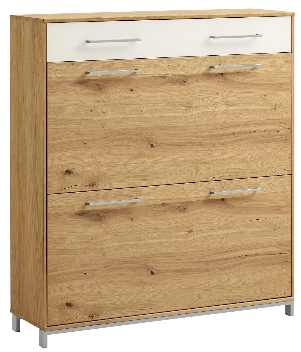 VOSS Schuhschrank VEDO Moderner Schuhschrank aus Holz mit drei Schubladen, Frontansicht