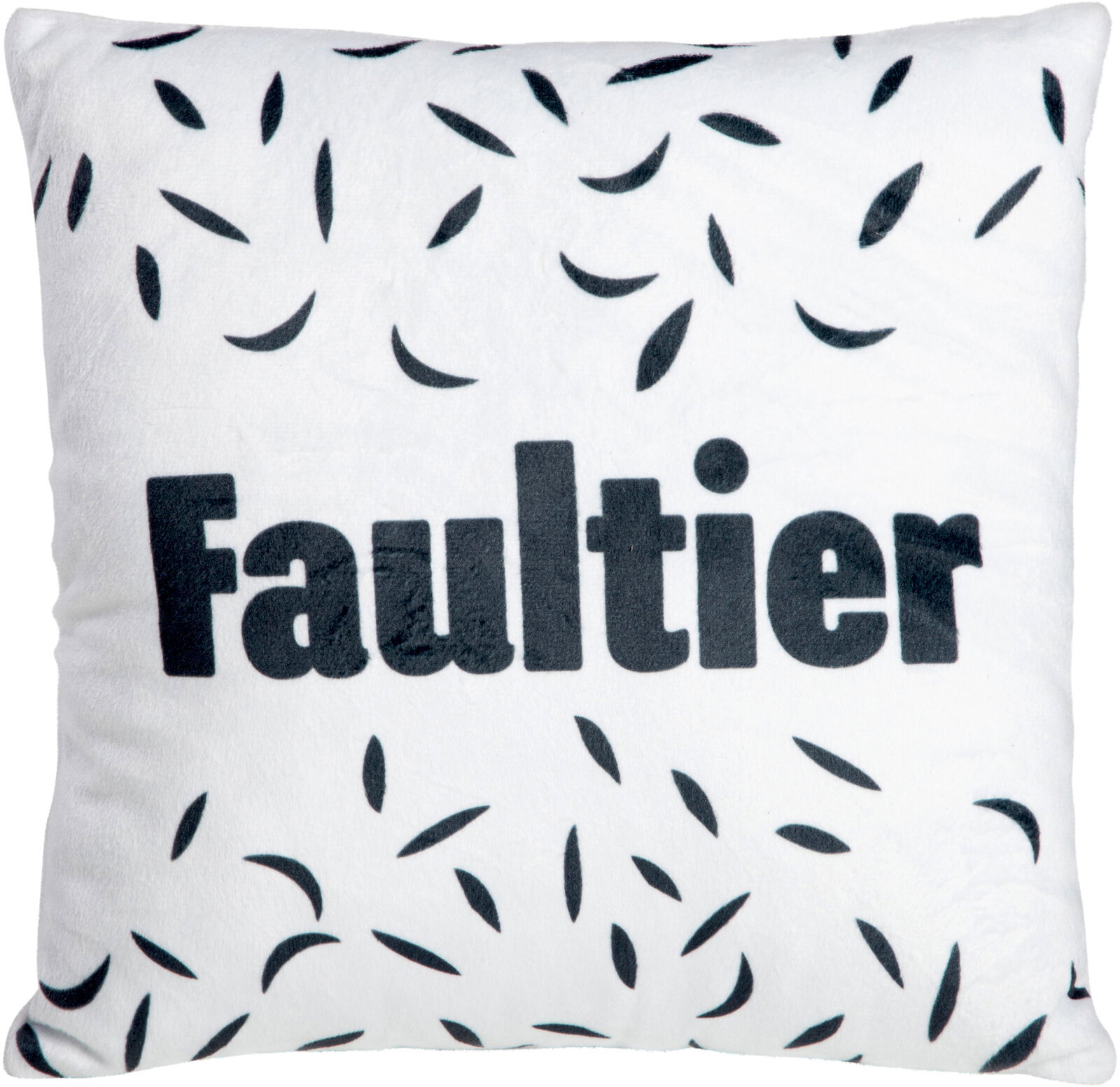 Stuco Sprüche Dekokissen FAULTIER Dekokissen mit dem Schriftzug 'Faultier' und schwarzem Muster, Vorderansicht