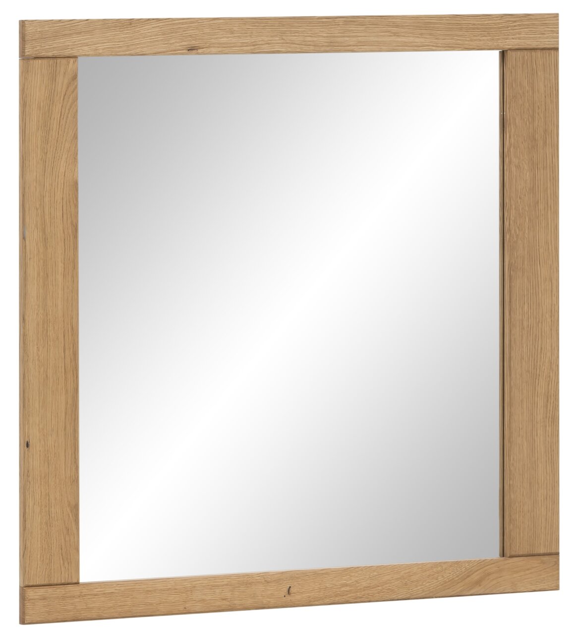 Spiegel mit Holzrahmen, seitliche Perspektive