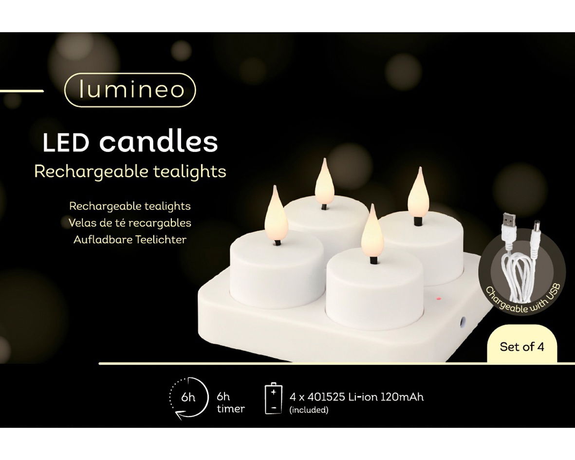 Lumineo LED wiederaufladbare Teelichter Lumineo LED wiederaufladbare Teelichter