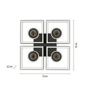 LED-Deckenleuchte TRAFORO von Paul Neuhaus, quadratisches Design mit vier Lichtelementen, Draufsicht