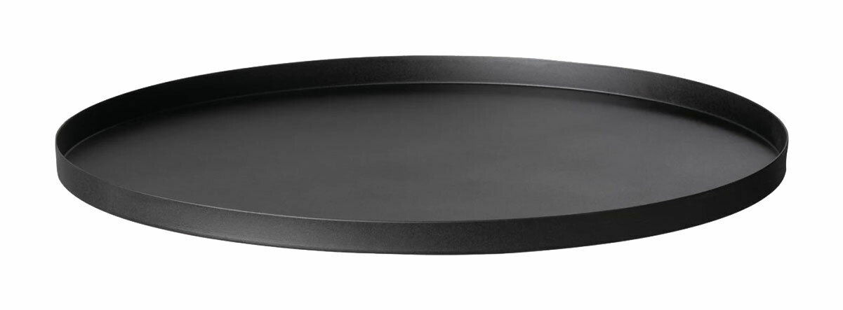 blomus Tablett S PEASY Schwarzes, rundes Tablett aus Metall, seitliche Perspektive