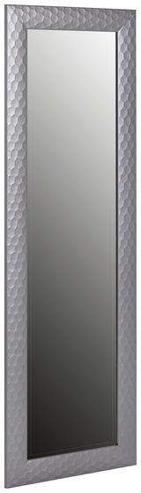 Silberner Spiegel mit strukturiertem Rahmen, ca. 50x150 cm, seitliche Perspektive