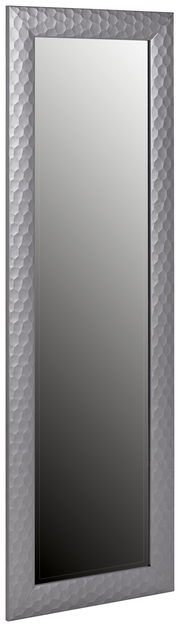 Silberner Spiegel mit strukturiertem Rahmen, ca. 50x150 cm, seitliche Perspektive