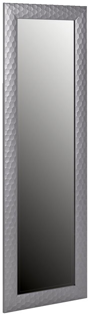 Silberner Spiegel mit strukturiertem Rahmen, ca. 50x150 cm, seitliche Perspektive