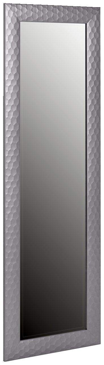 Silberner Spiegel mit strukturiertem Rahmen, ca. 50x150 cm, seitliche Perspektive